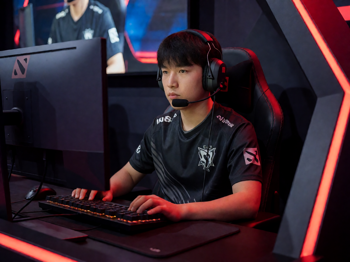 DOTA2 选手专注比赛